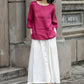 Handmade Relaxed Fit Pink Linen Shirt – Comfortable and Versatile Design 4290