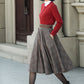 Plaid winter wool circle skirt 5306