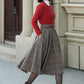 Plaid winter wool circle skirt 5306