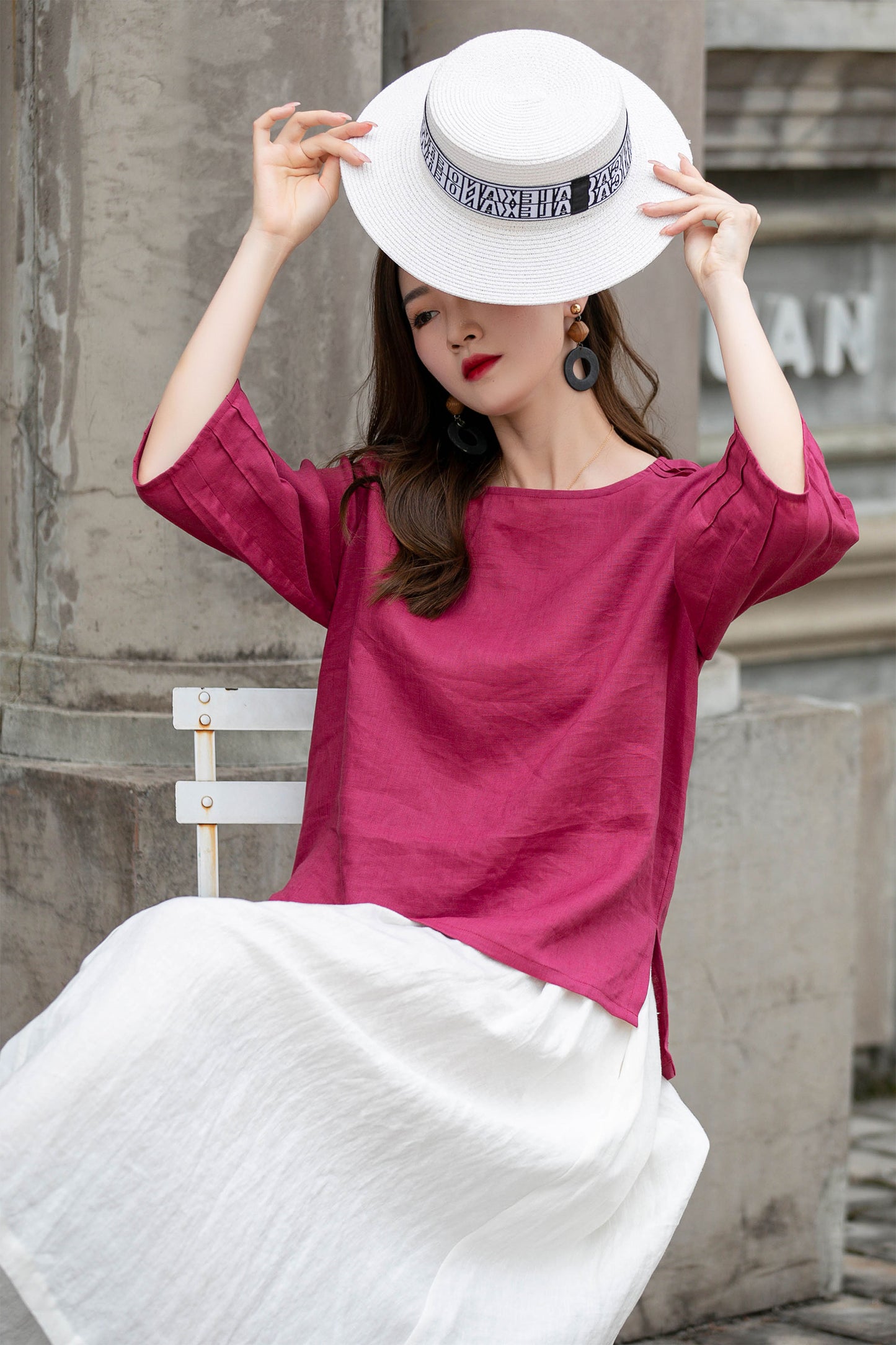 Handmade Relaxed Fit Pink Linen Shirt – Comfortable and Versatile Design 4290