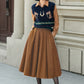 High waist a line winter wool skirt 6339
