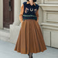 High waist a line winter wool skirt 6339