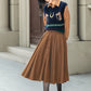 High waist a line winter wool skirt 6339