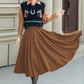 High waist a line winter wool skirt 6339