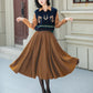 High waist a line winter wool skirt 6339