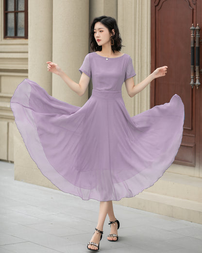 Bohemian Swing Chiffon summer prom dress 6103
