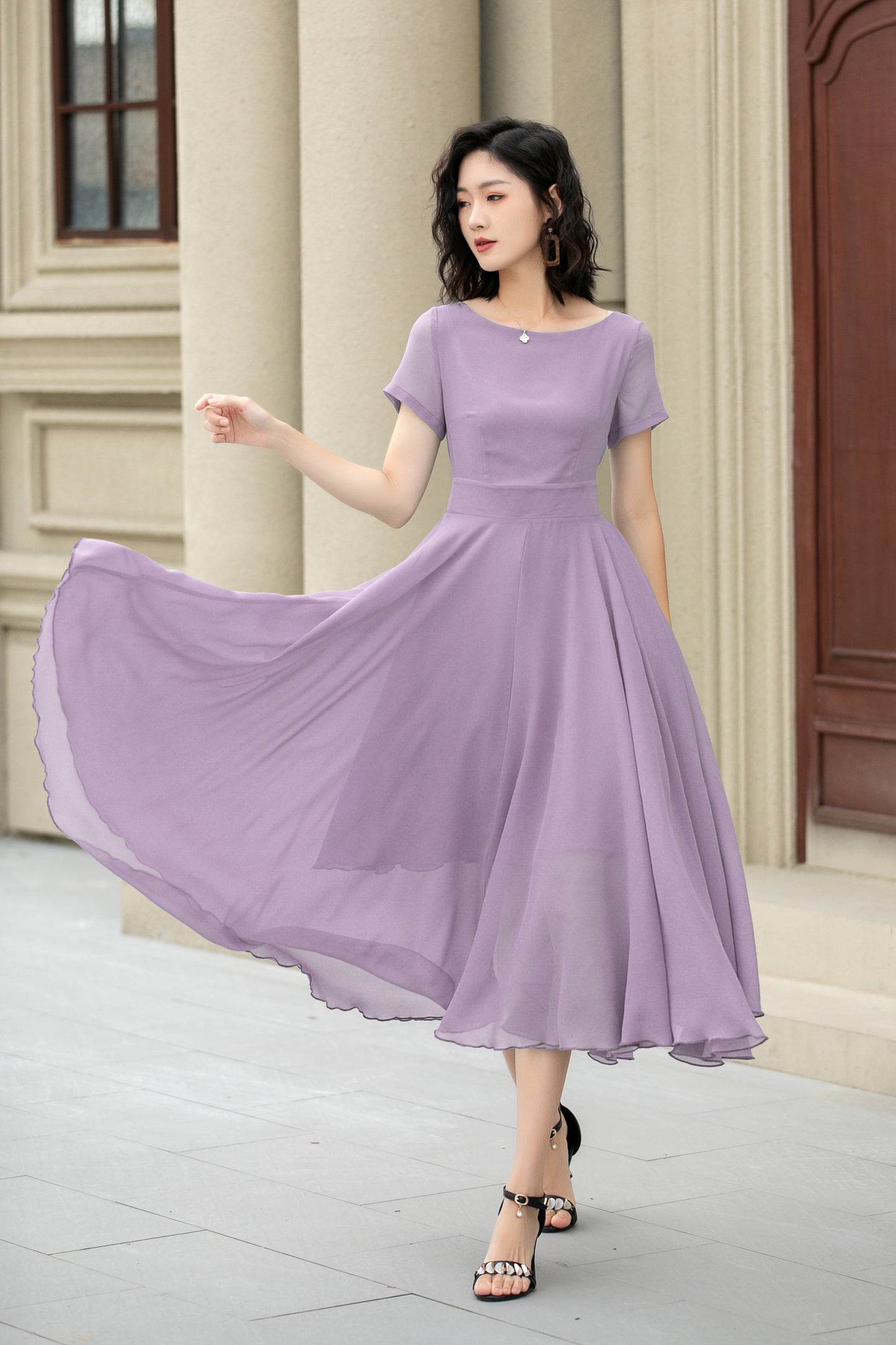 Bohemian Swing Chiffon summer prom dress 6103