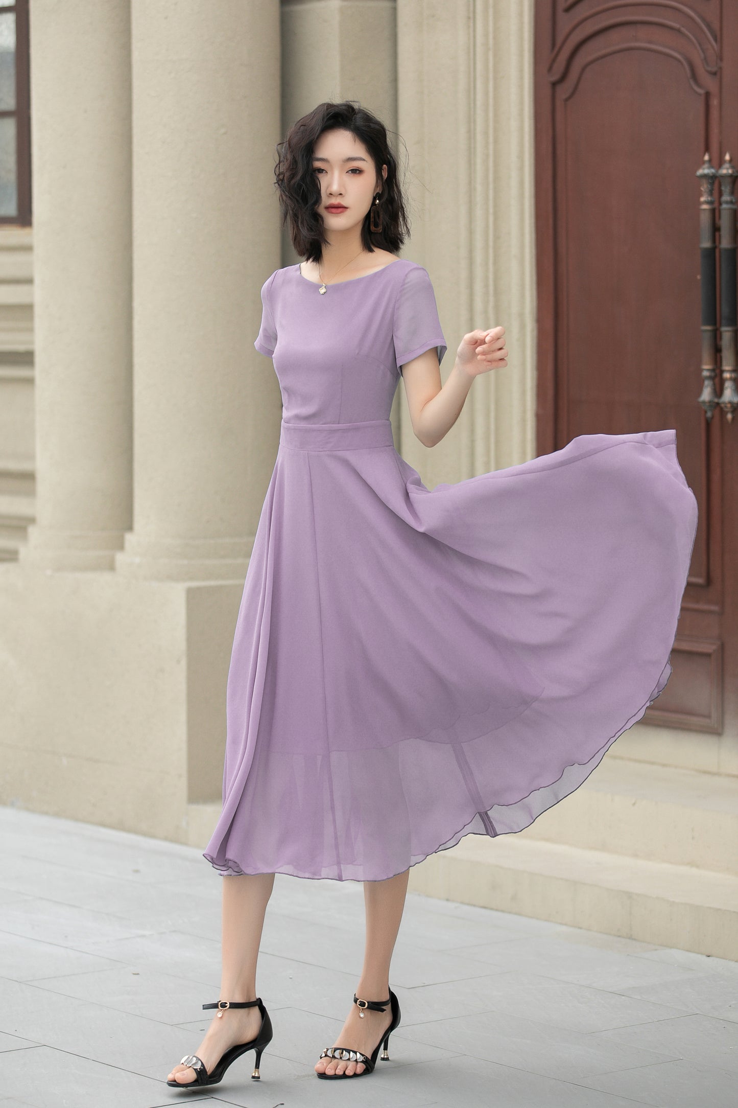 Bohemian Swing Chiffon summer prom dress 6103