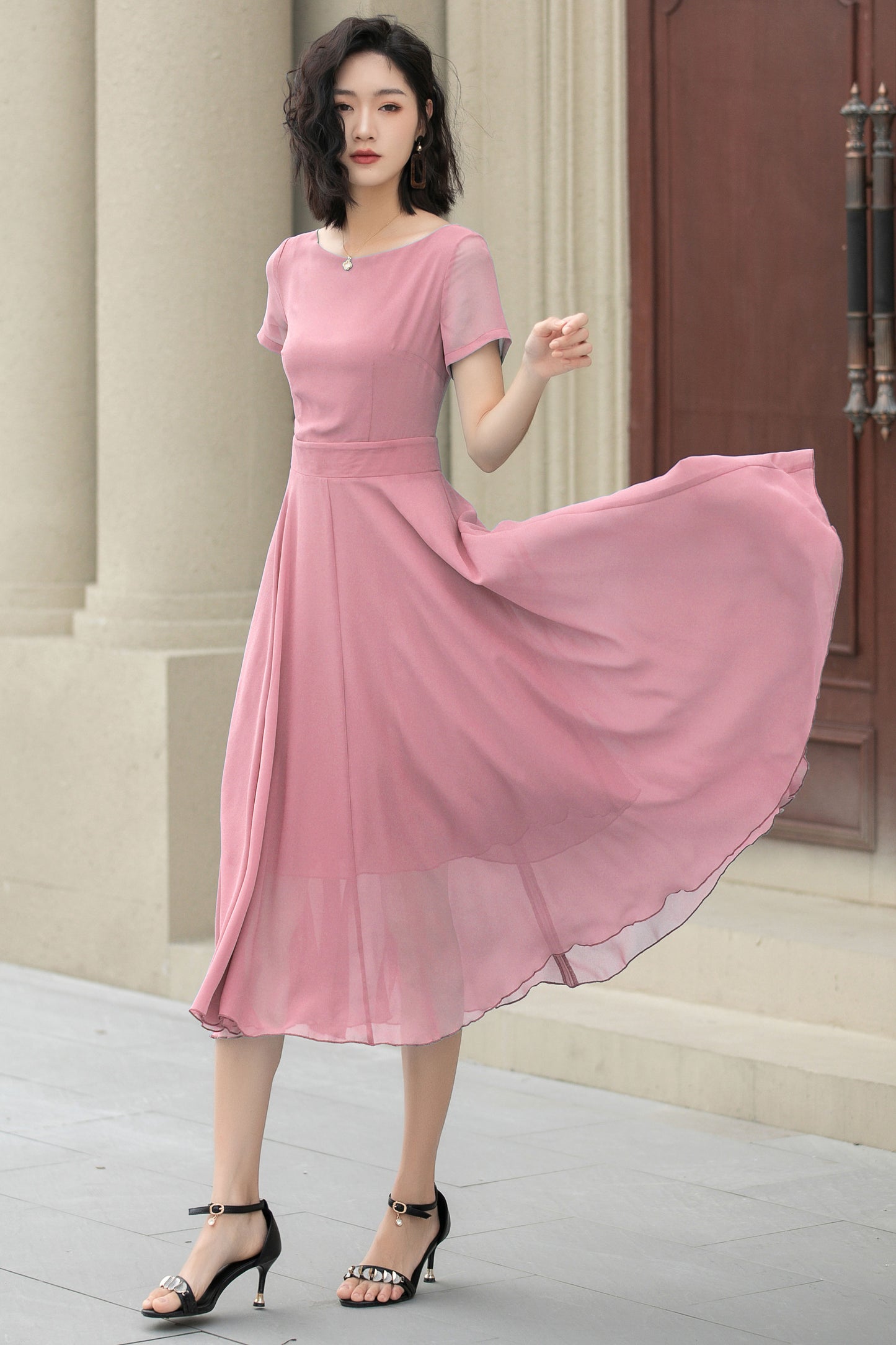 Romantic and Flowy Dress for Spring Weddings & Garden Parties 6034