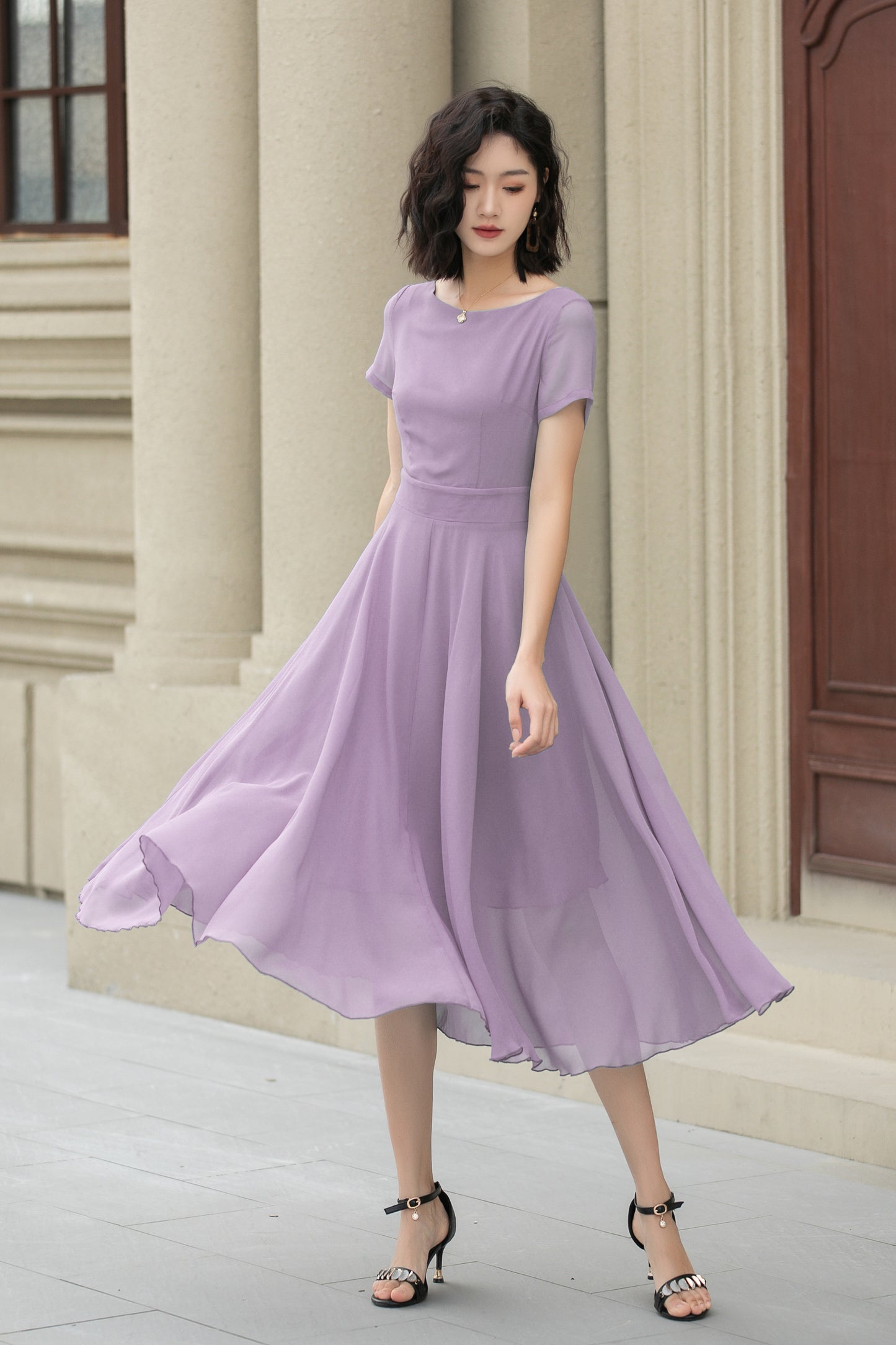 Bohemian Swing Chiffon summer prom dress 6103