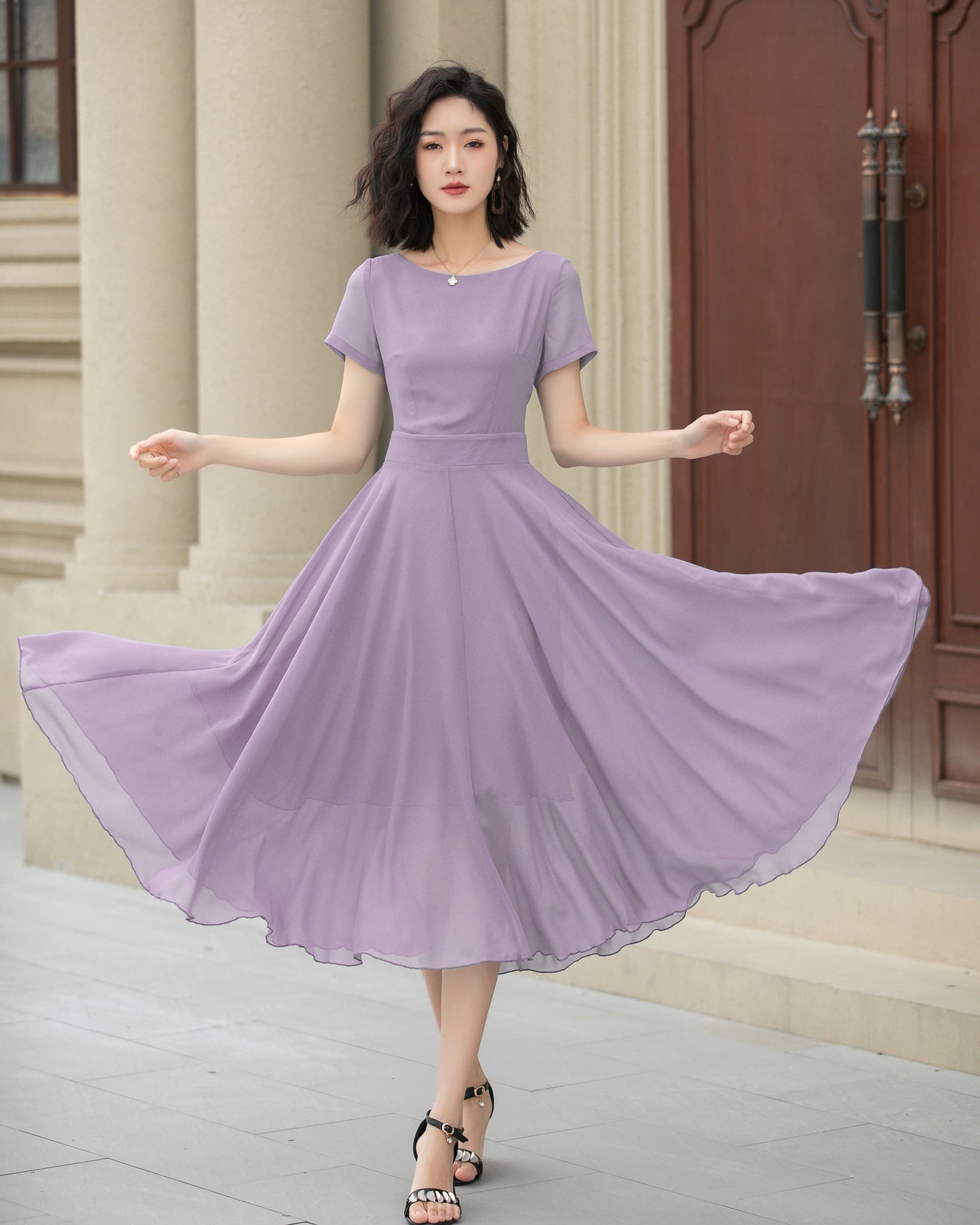 Bohemian Swing Chiffon summer prom dress 6103