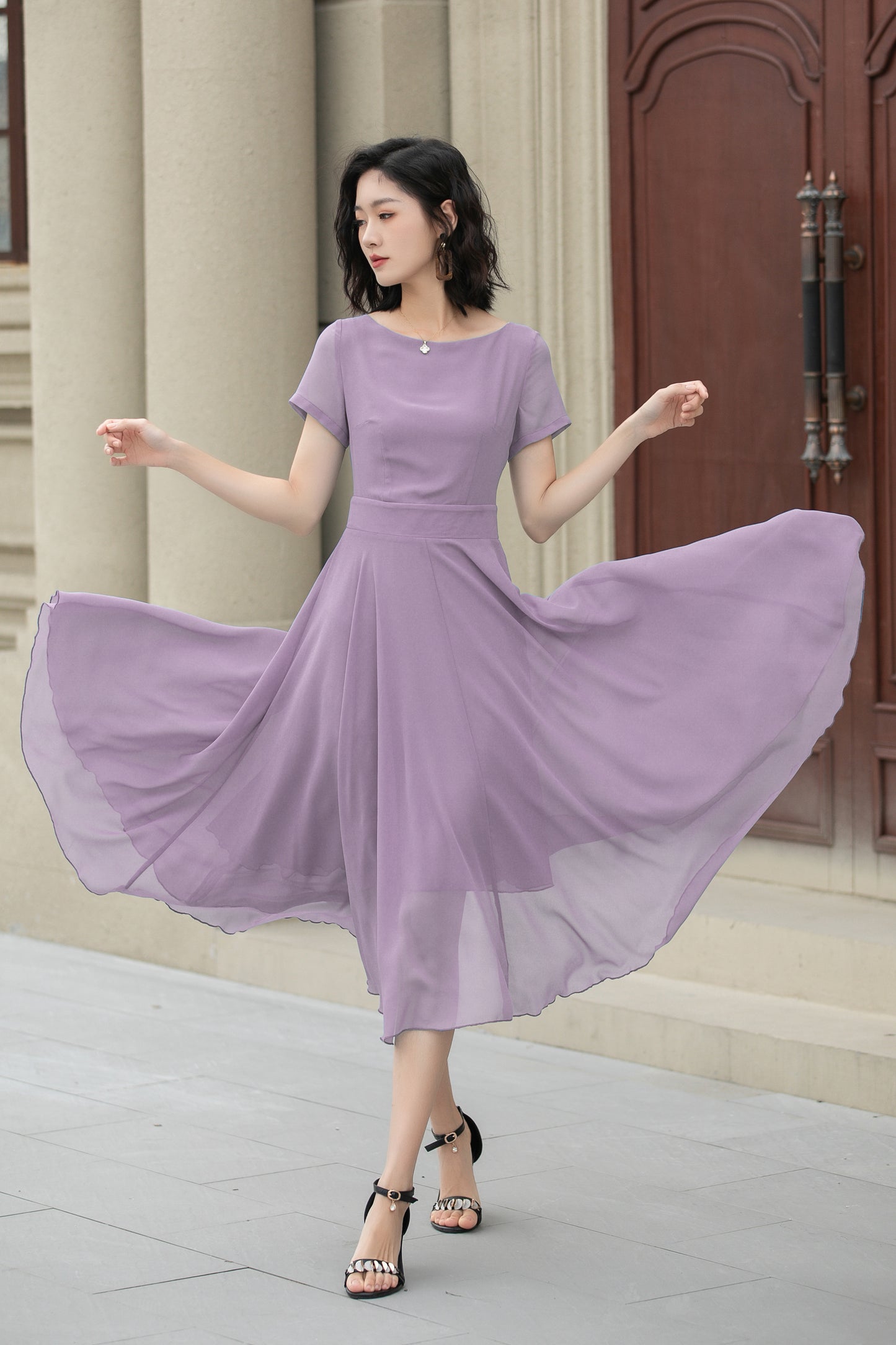 Bohemian Swing Chiffon summer prom dress 6103