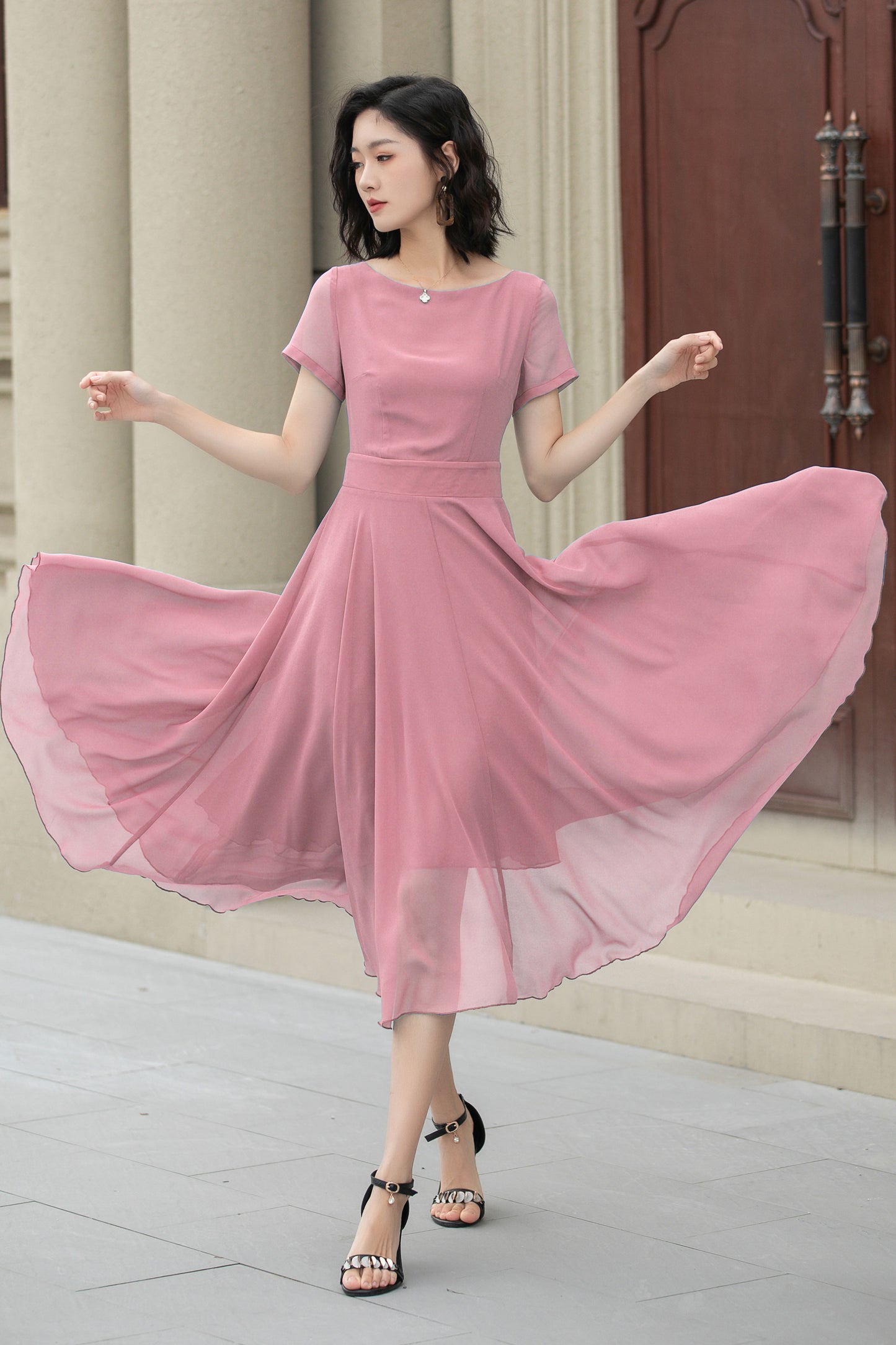 Romantic and Flowy Dress for Spring Weddings & Garden Parties 6034