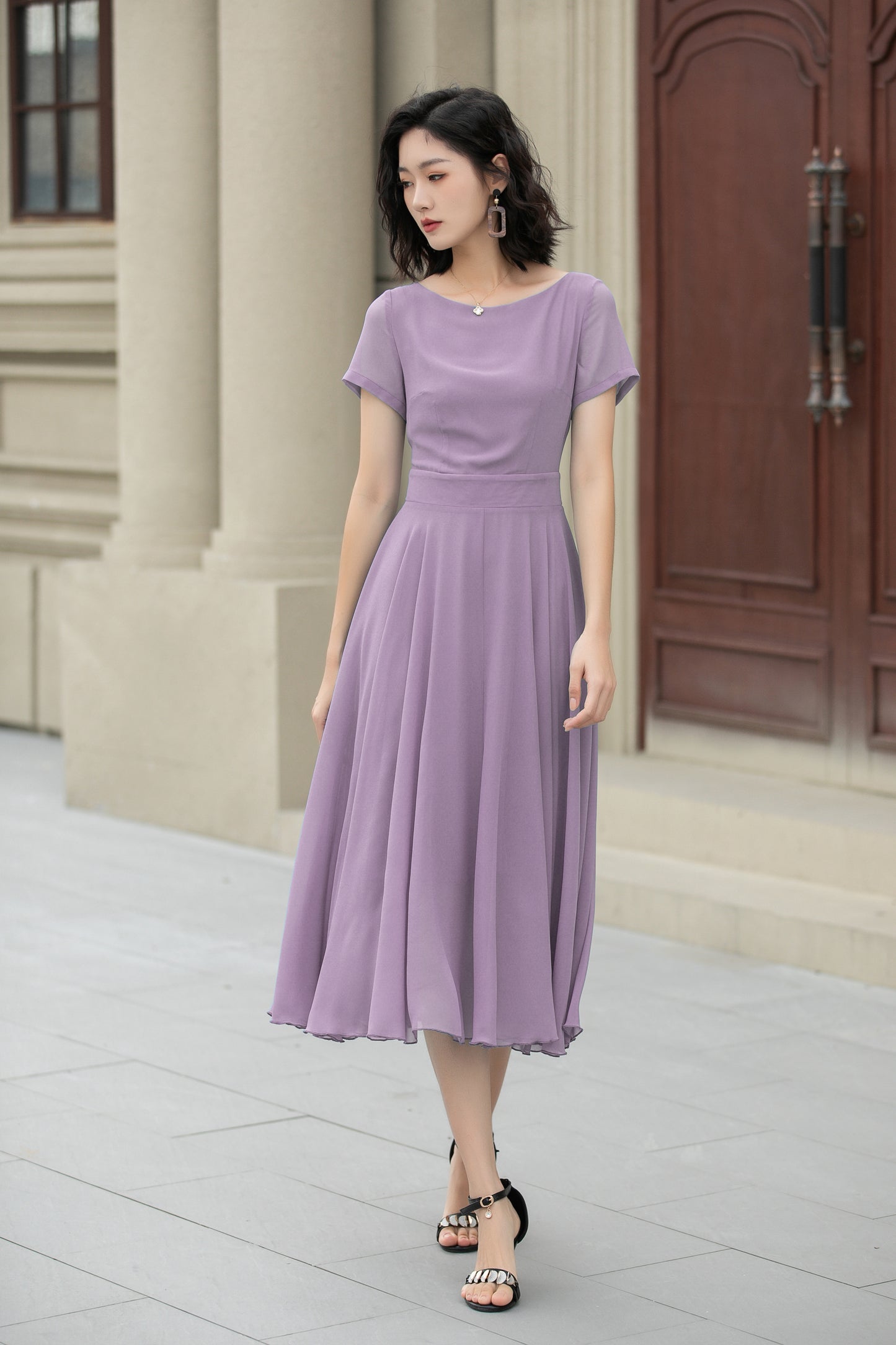 Bohemian Swing Chiffon summer prom dress 6103