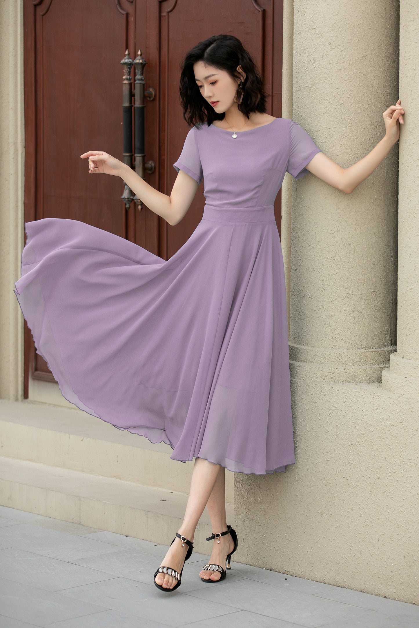 Bohemian Swing Chiffon summer prom dress 6103