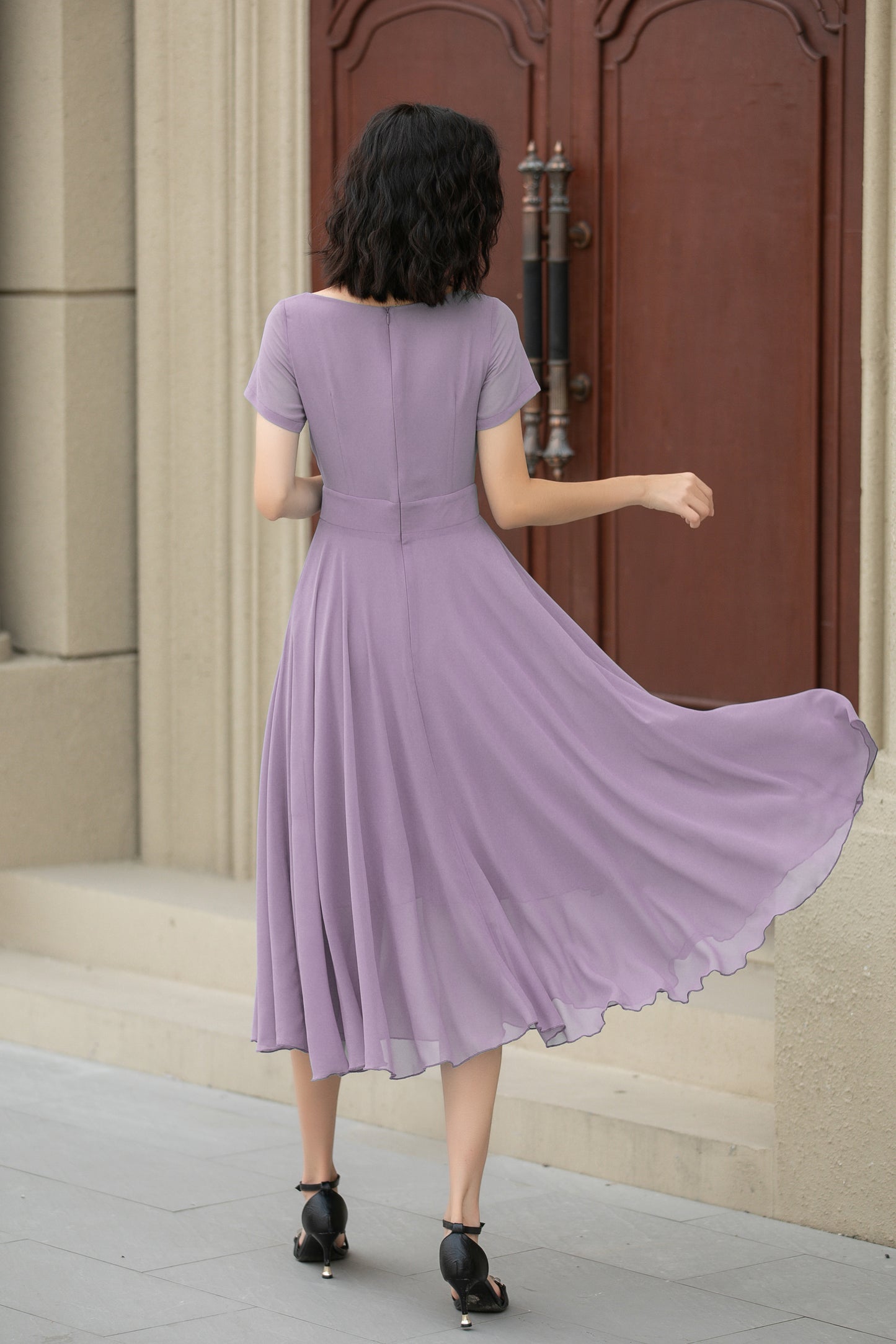 Bohemian Swing Chiffon summer prom dress 6103