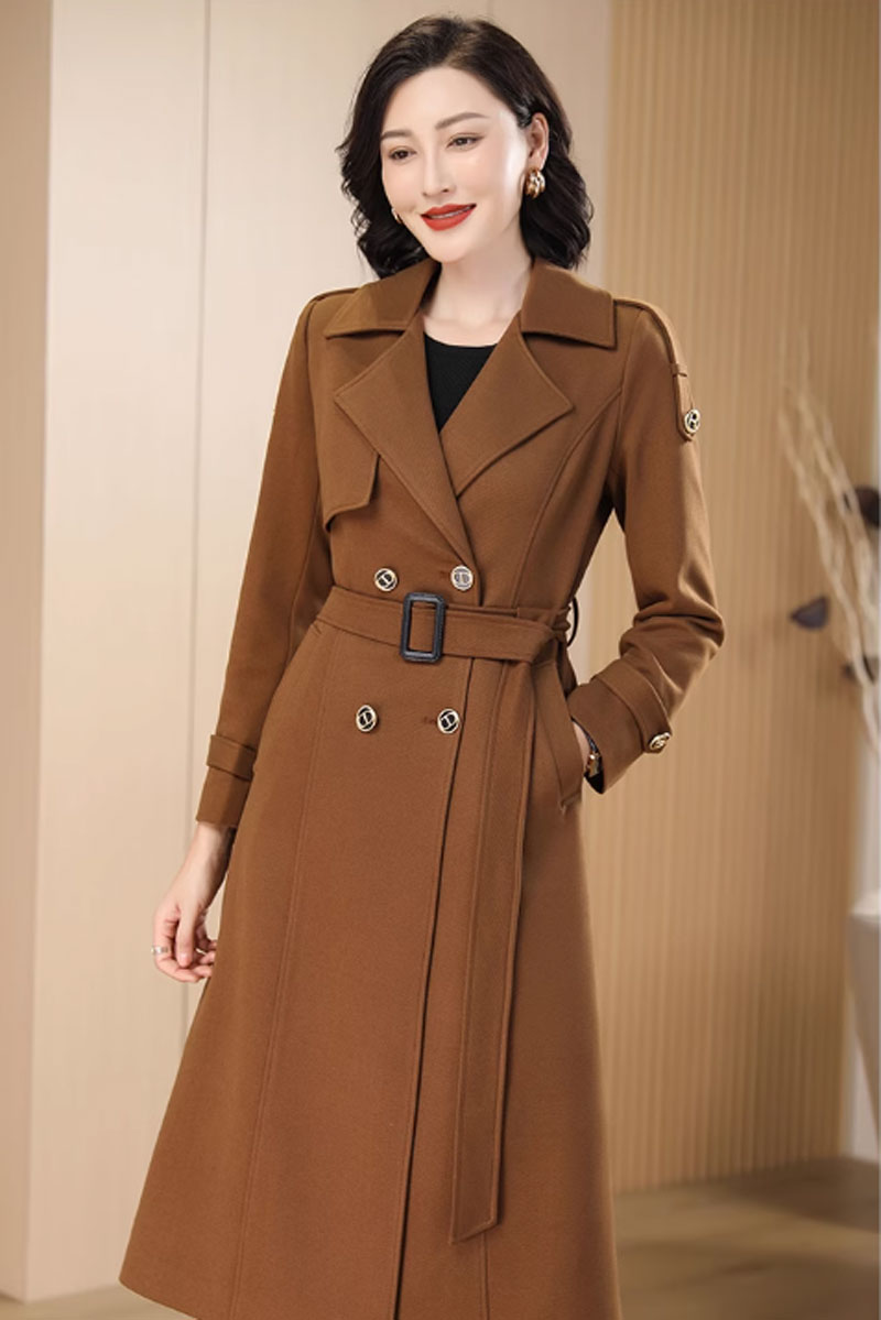 Double breasted winter wool coat for women 4706