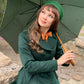 Green Winter Women Custom Retro Wool Coat 3155