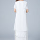 White Linen Plus size summer chiffon dress 1780