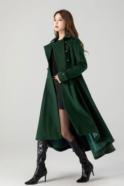 Vintage inspired long wool coat 4604