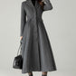 Gray Wool Maxi Coat – Single-Breasted Fit & Flare Long Winter Coat | Xiaolizi 6571