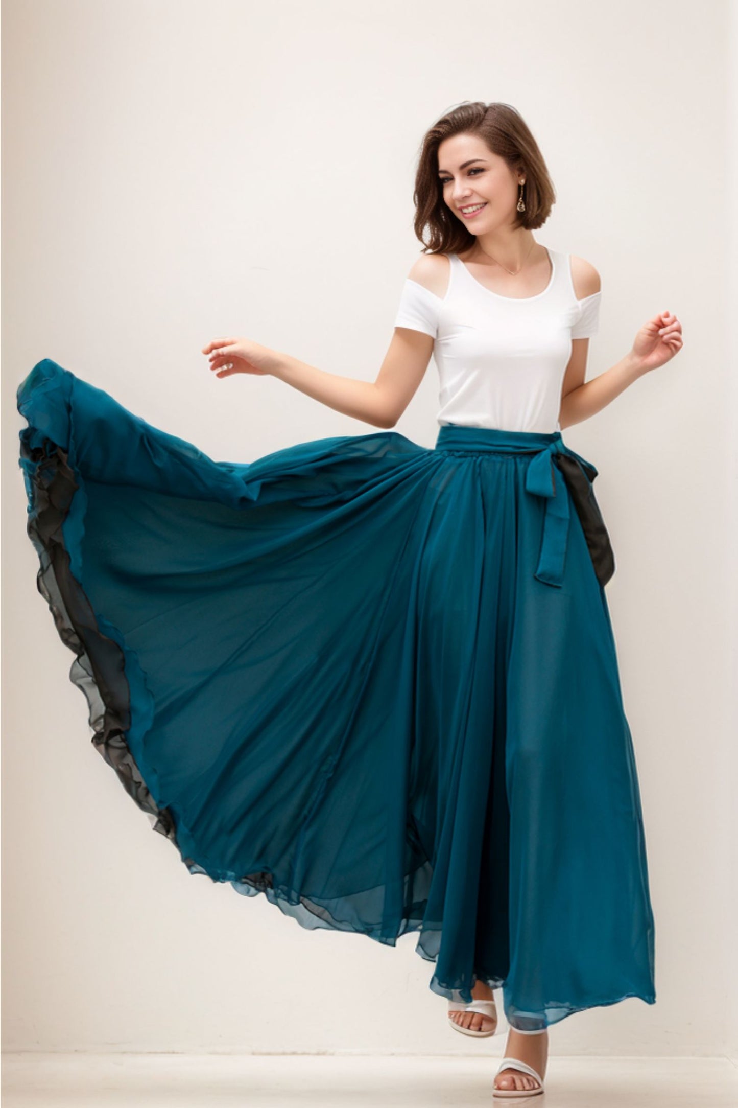 Prom summer maxi swing chiffon skirt 5171