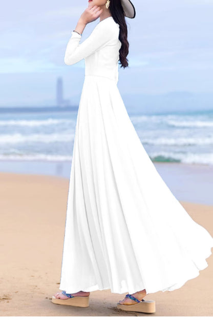 Swing a line summer maxi chiffon dress 5159