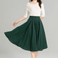 Button down high waist linen skirt 4963