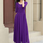 Purple Boho A Line Summer Chiffon Dress 5116