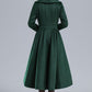 Dark Green Fit and Flare Wool Coat 3242