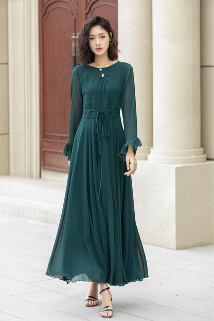 Prom boho long swing chiffon dresses 5141