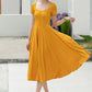 Yellow midi dresses for women 5981