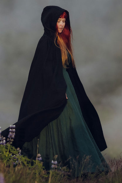 Green Long sleeve green Linen Dress 3738