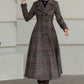 Plaid Vintage inspired Long wool coat 6529