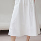 White a line elastic waist skirt with pockets L0605