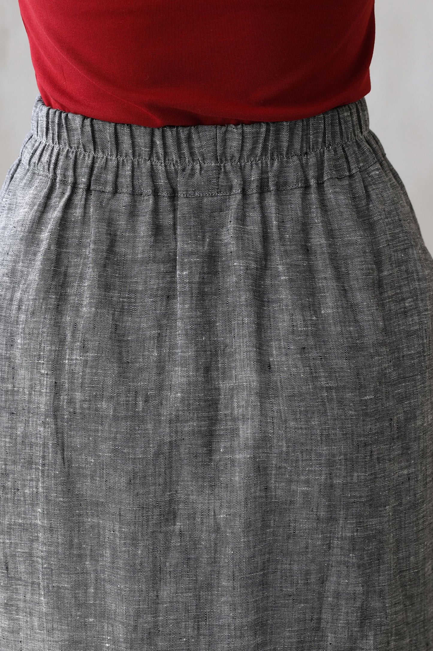 Linen Maxi Skirt with Pockets 2772