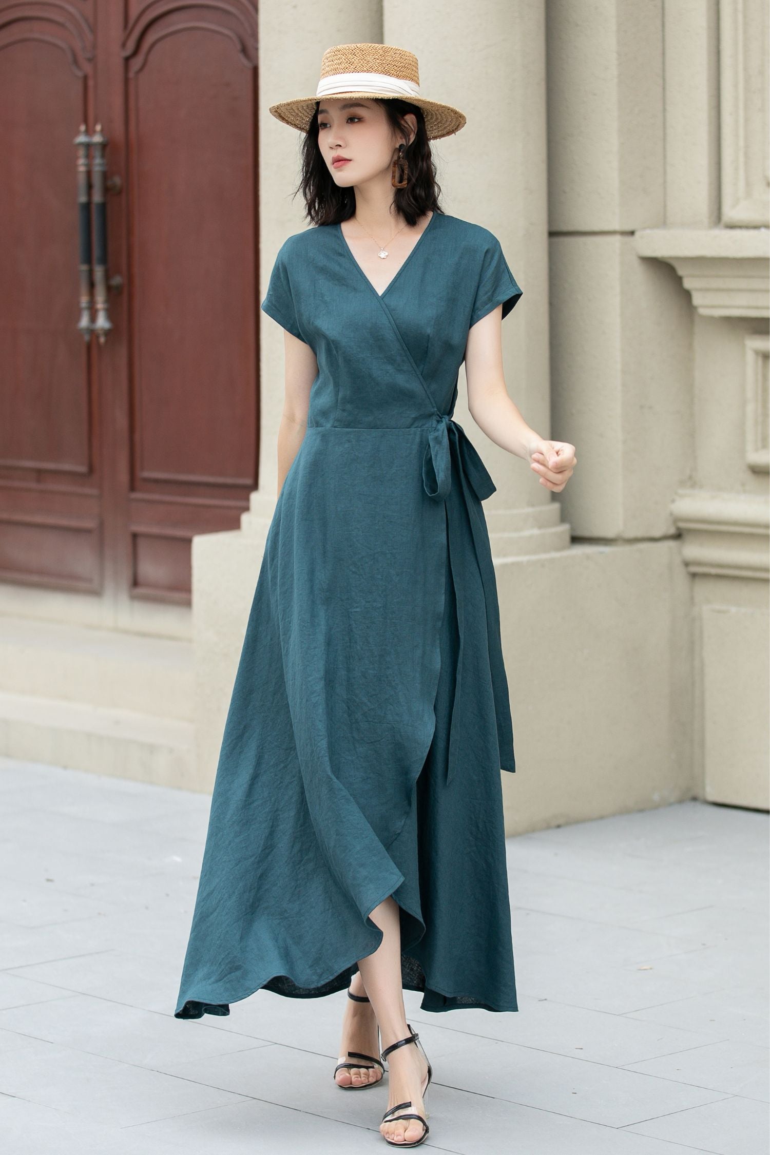 wrap midi dress green Buy Sosandar Green Velvet Faux Wrap Midi Dress With Belt from Next USA