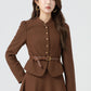 Brown short winter wool coat women 5317