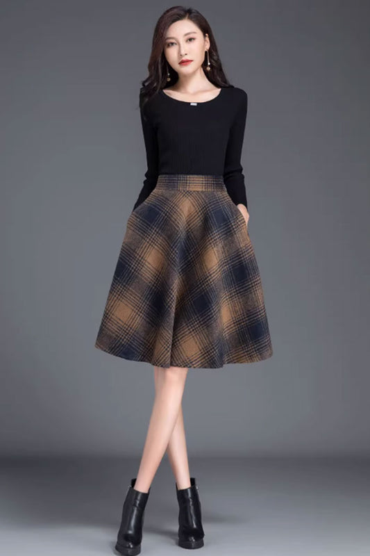 Swing winter wool skirt for women 4655-2