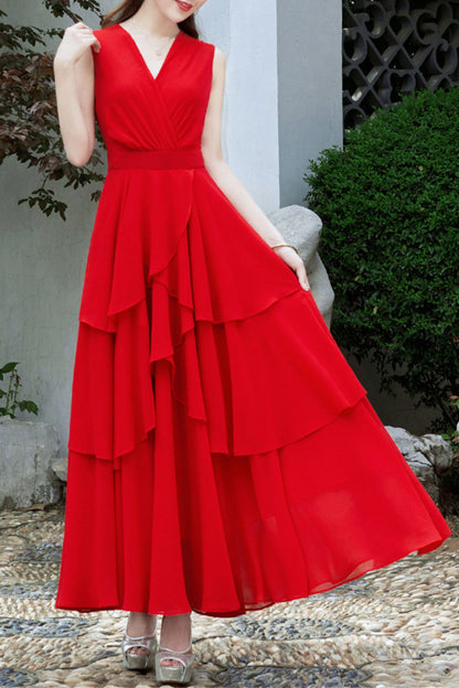 Irregular Swing summer womens chiffon dress HY0026