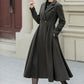 Army green double breasted winter wool coat 5459