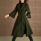 Green princess long winter wool coat 5364