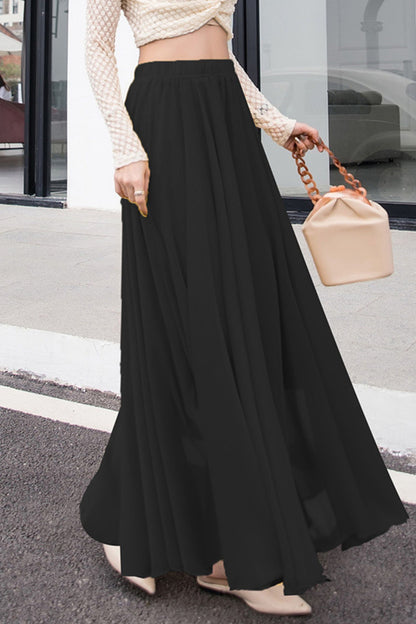 Maxi plus size swing a line chiffon skirt women TT0034