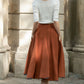 Button Down Midi Linen Skirt 5689