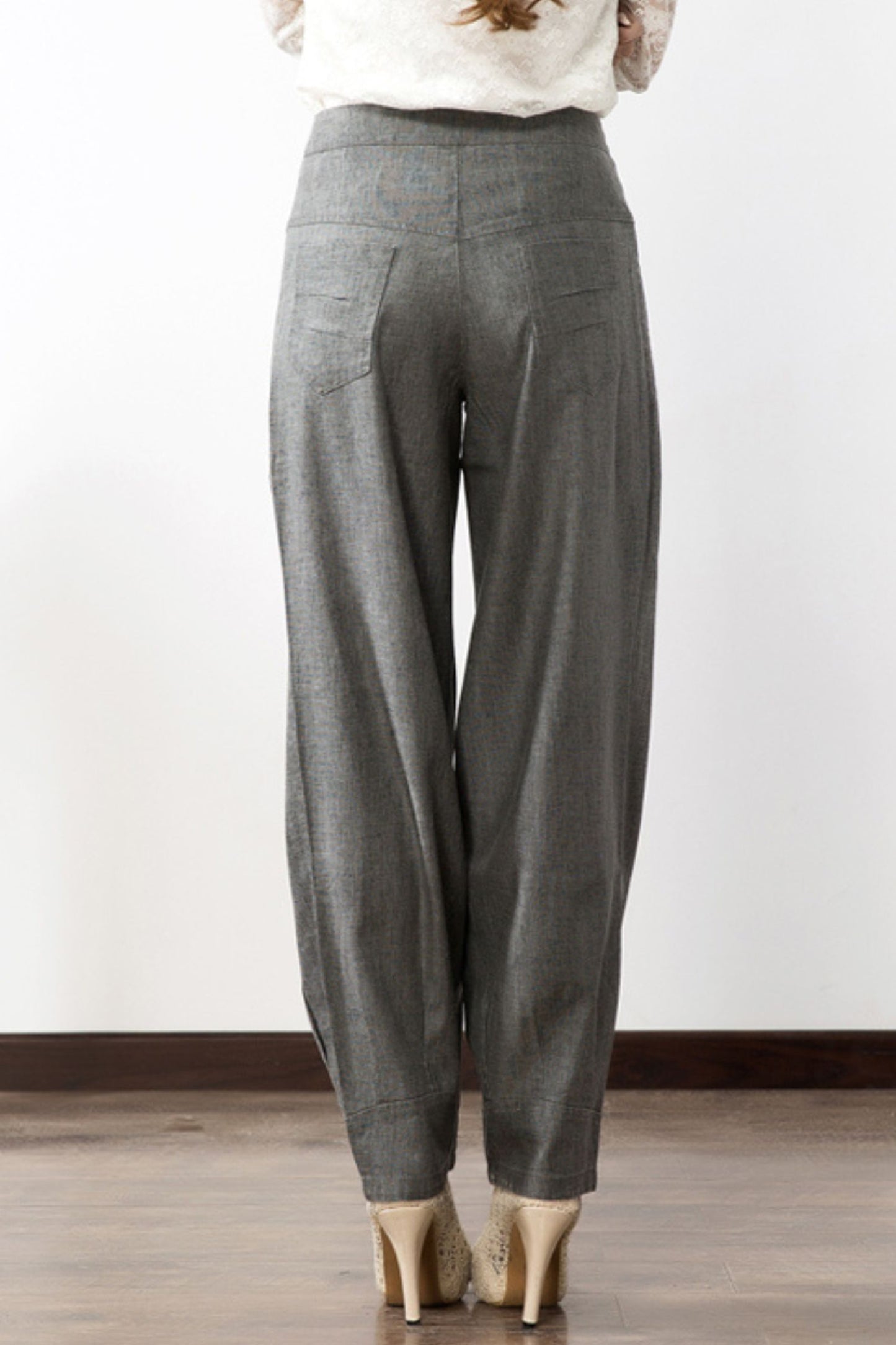 Loose fitting lantern linen pants 6231