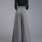 Wide leg wool pants with pockets 6227