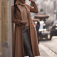 Brown Vintage inspired Winter Long wool coat 2405