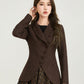 Brown short winter wool coat women 5566