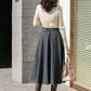 Winter Gray Midi Wool Skirt 4130