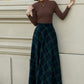 A line maxi plaid winter wool skirt 5451